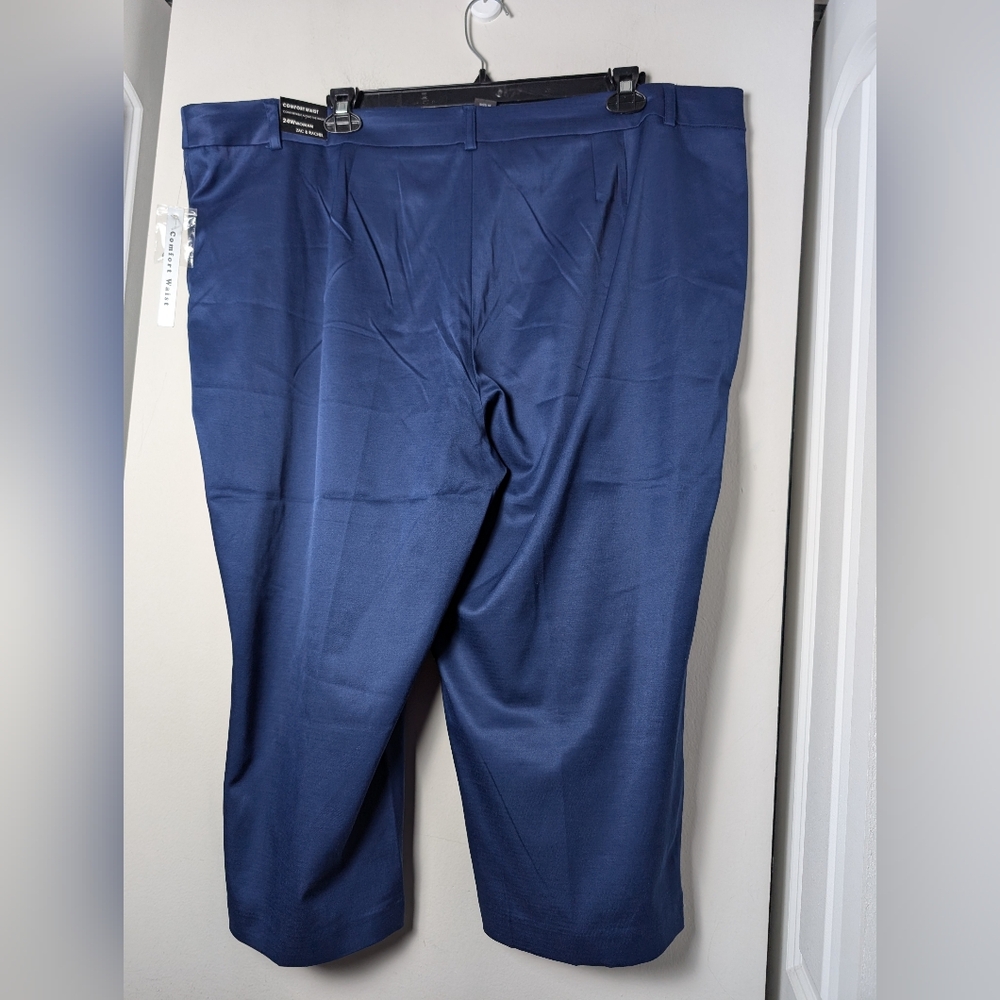 Zac & Rachel pants comfort waist blue button hem crop sz 24w - Picture 2 of 11